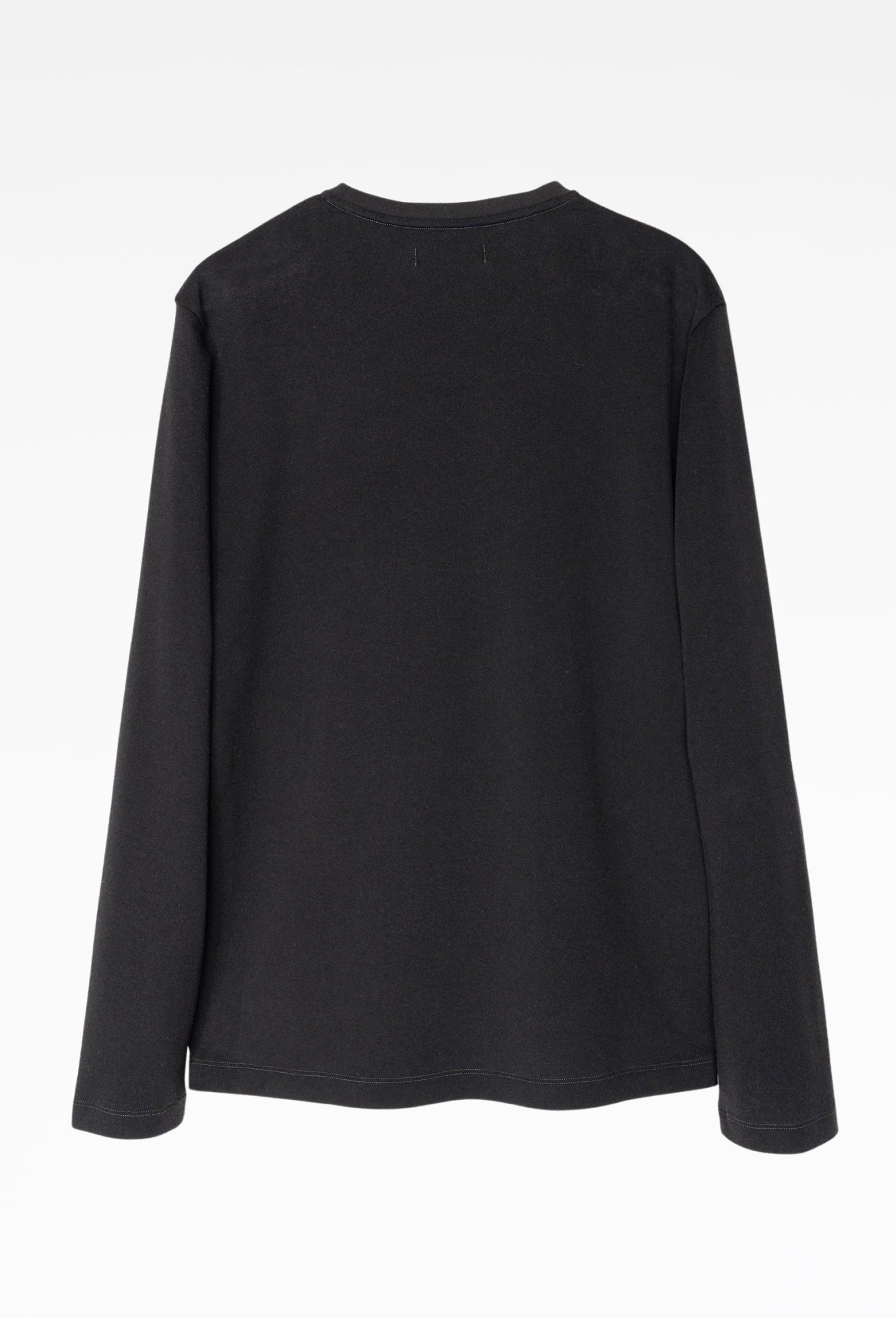 Washed Black Contrast Stitch Long-Sleeve Top
