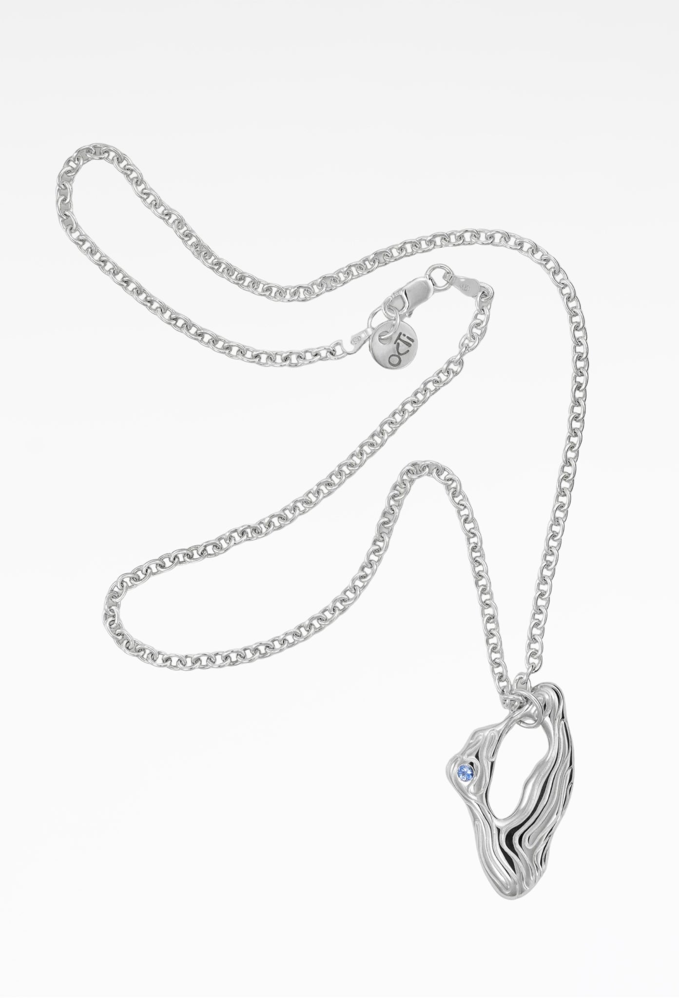 Blue Sapphire Island Pendant Necklace