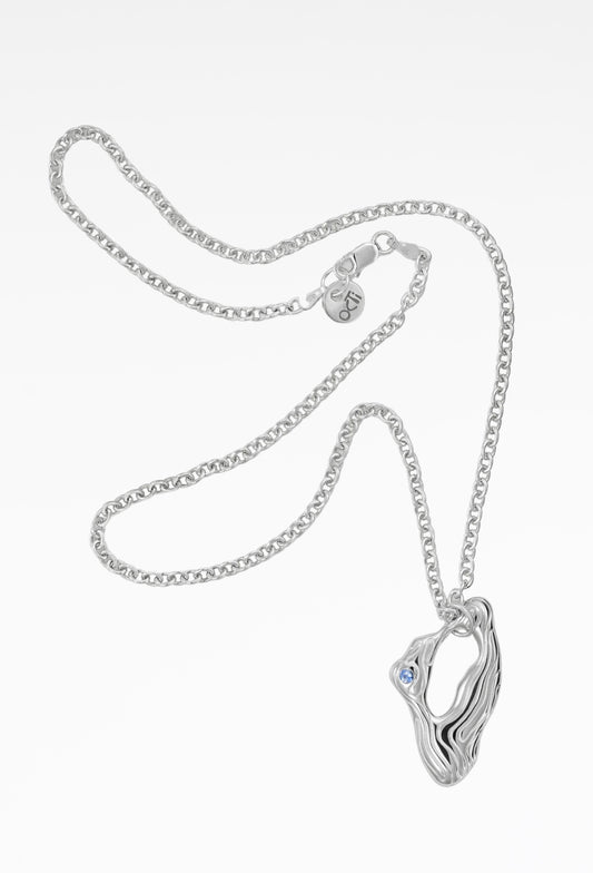 Blue Sapphire Island Pendant Necklace