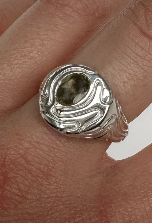 Smoky Quartz October Signet