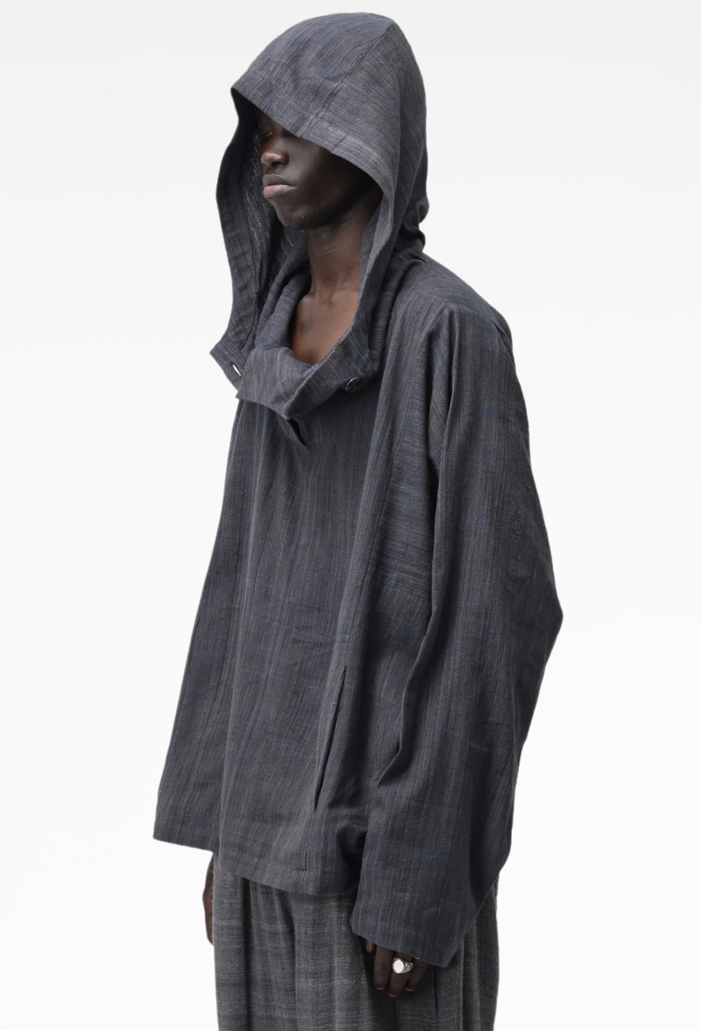 Black and Blue Fisherman Hoodie