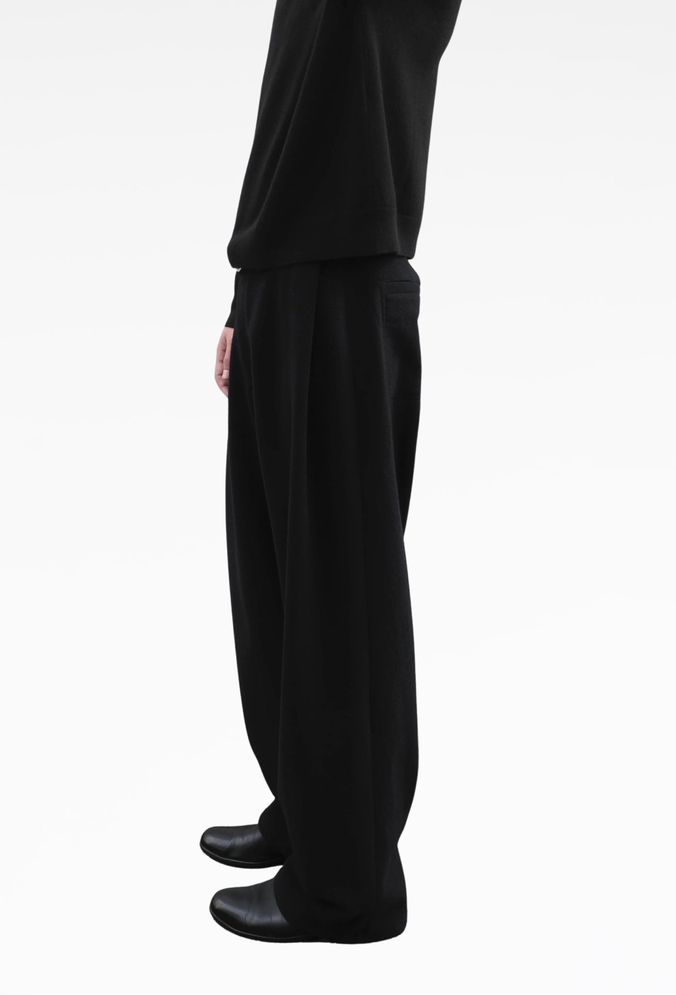 Black Two-Tuck Pocket Trousers