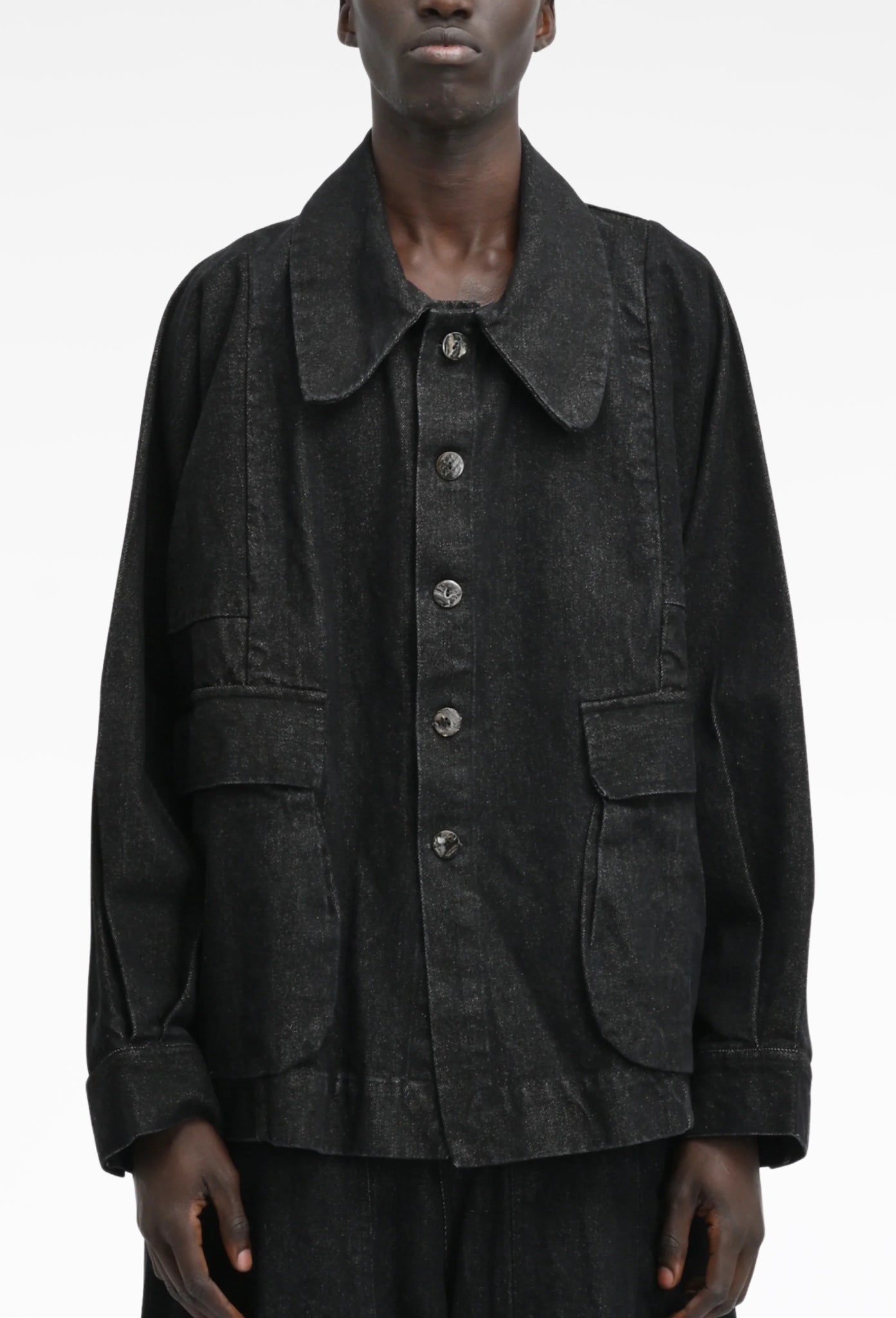 Black Denim Farmer Jacket