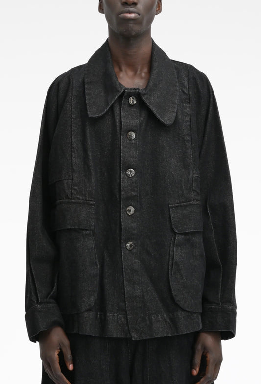 Black Denim Farmer Jacket