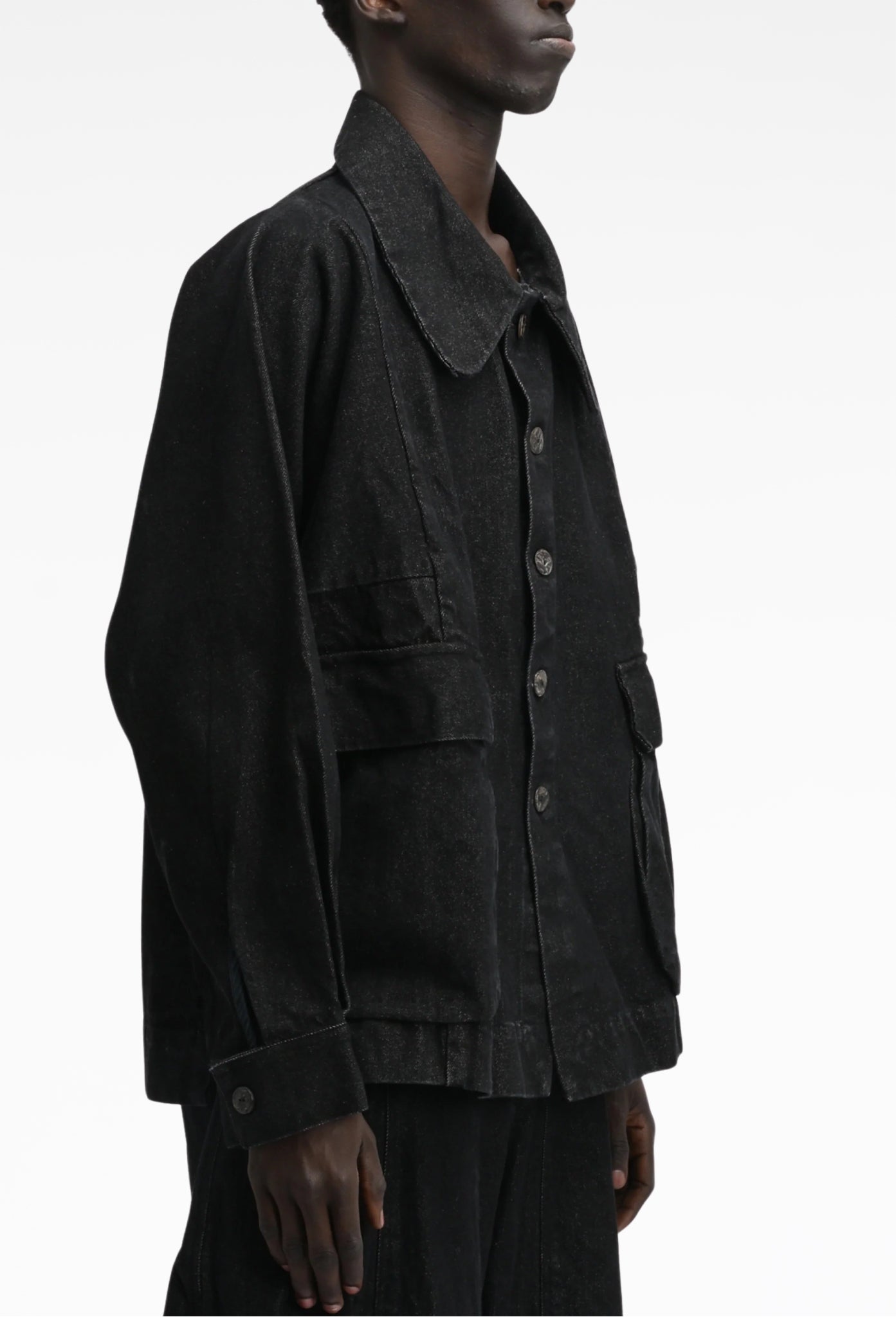 Black Denim Farmer Jacket