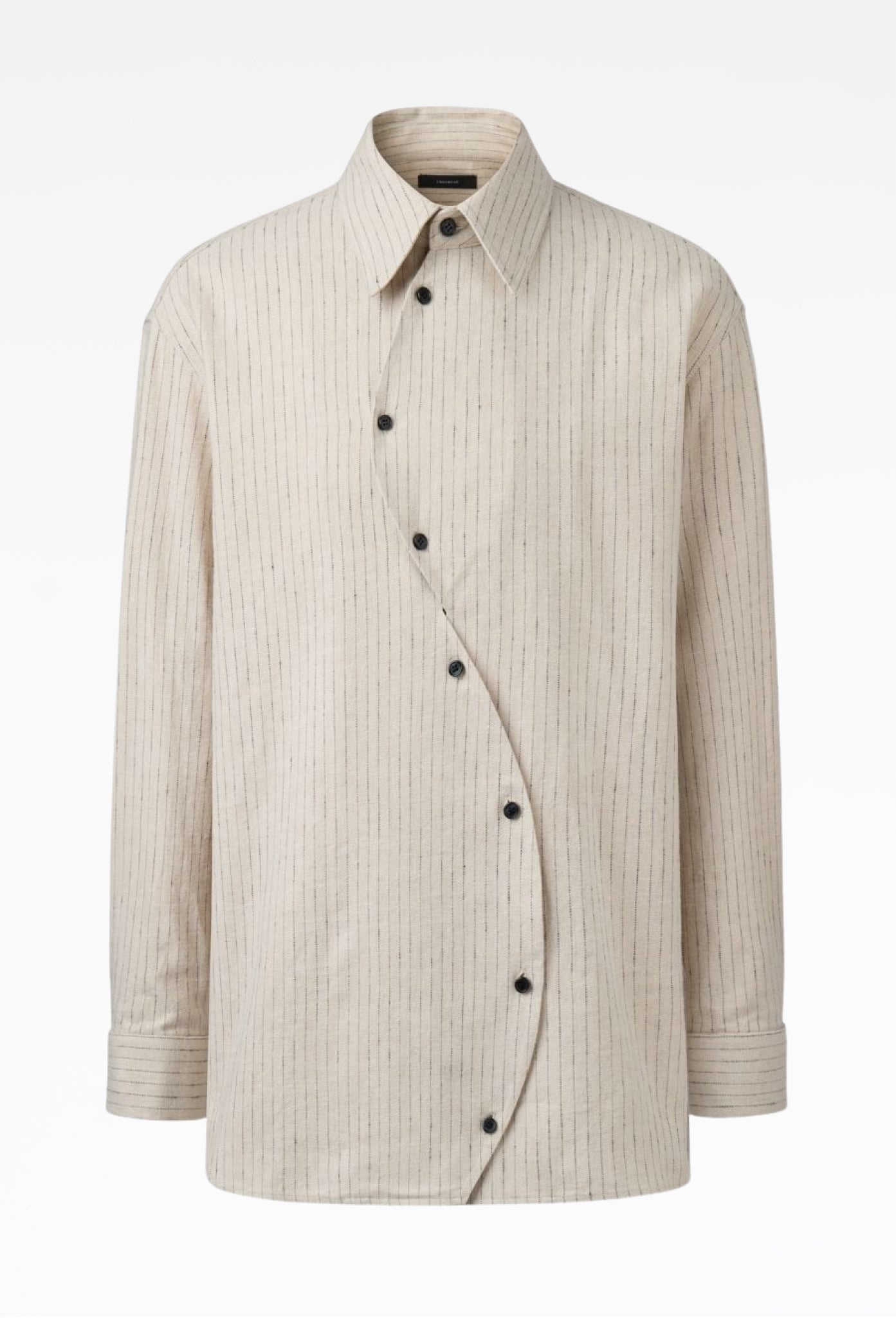 Beige Pinstripe S Curve Shirt