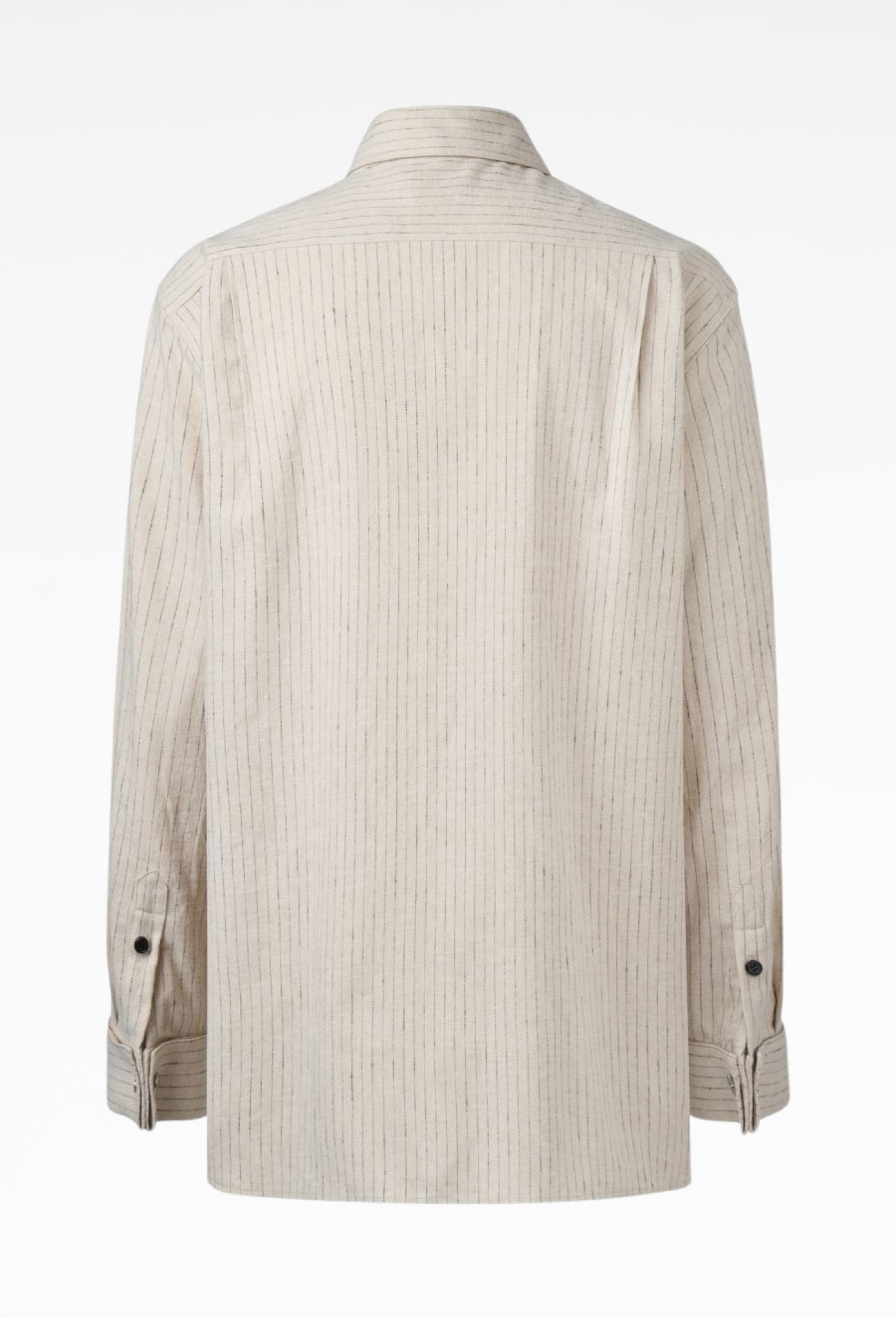 Beige Pinstripe S Curve Shirt