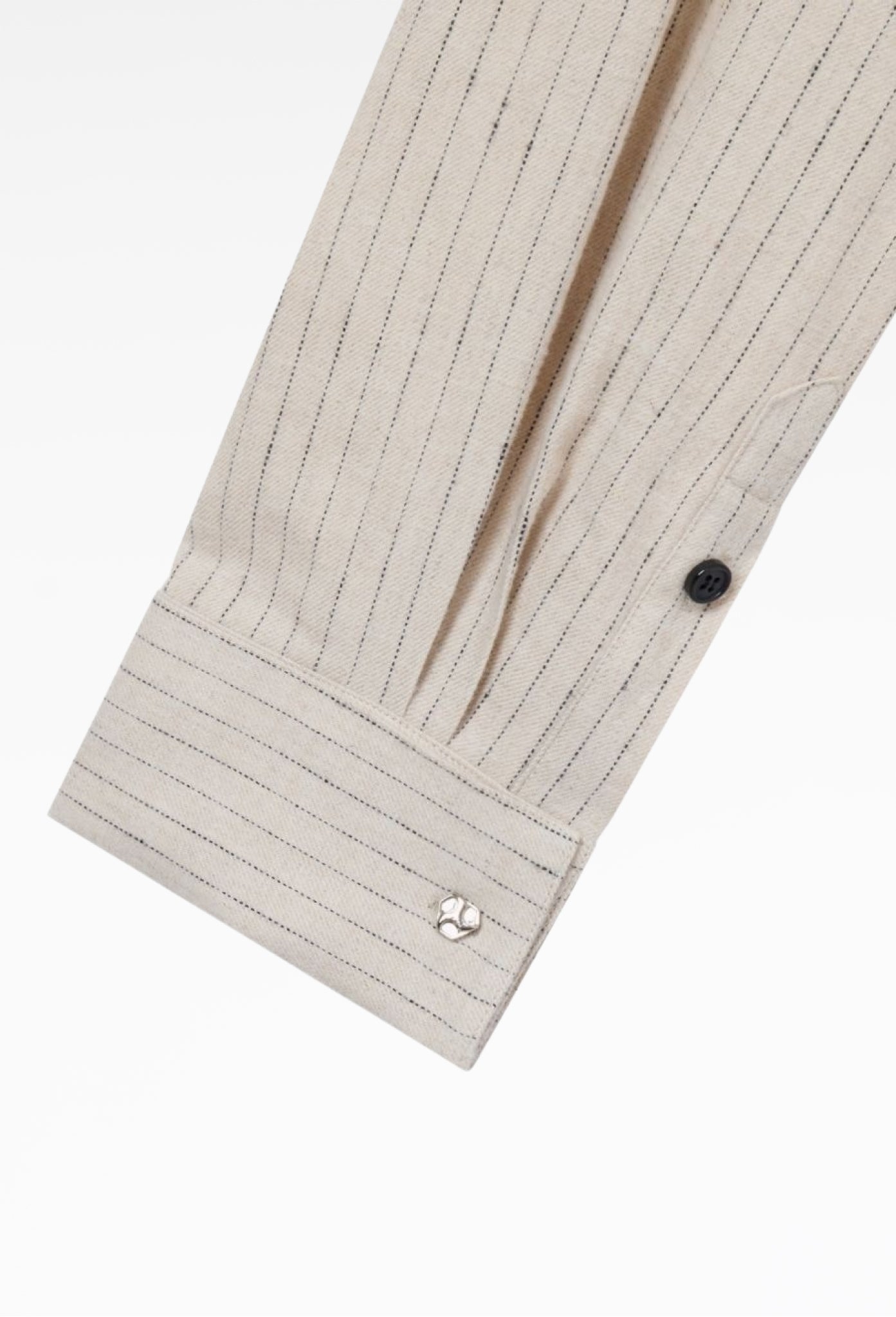 Beige Pinstripe S Curve Shirt