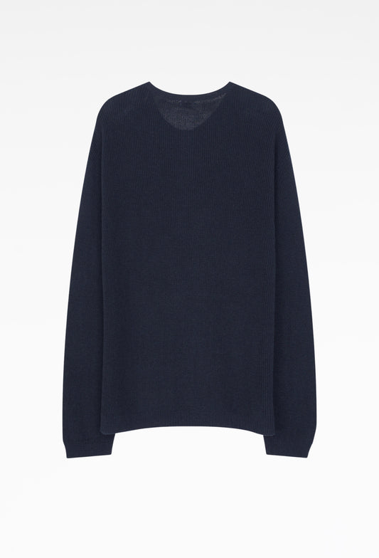 Navy Midas Henley Knit Sweater