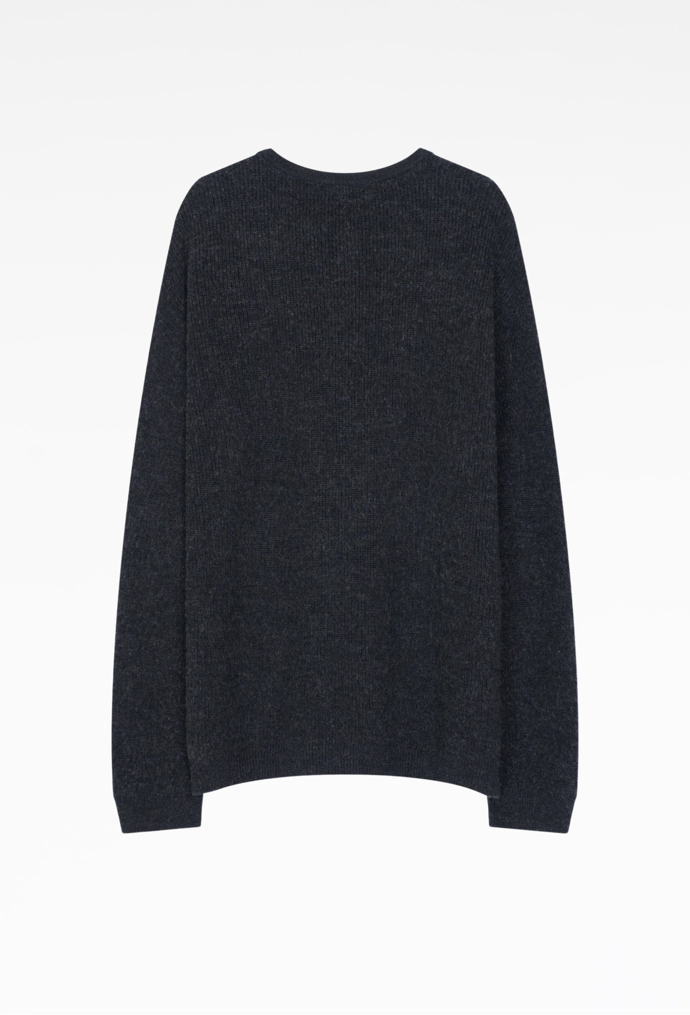 Dark Grey Midas Henley Knit Sweater