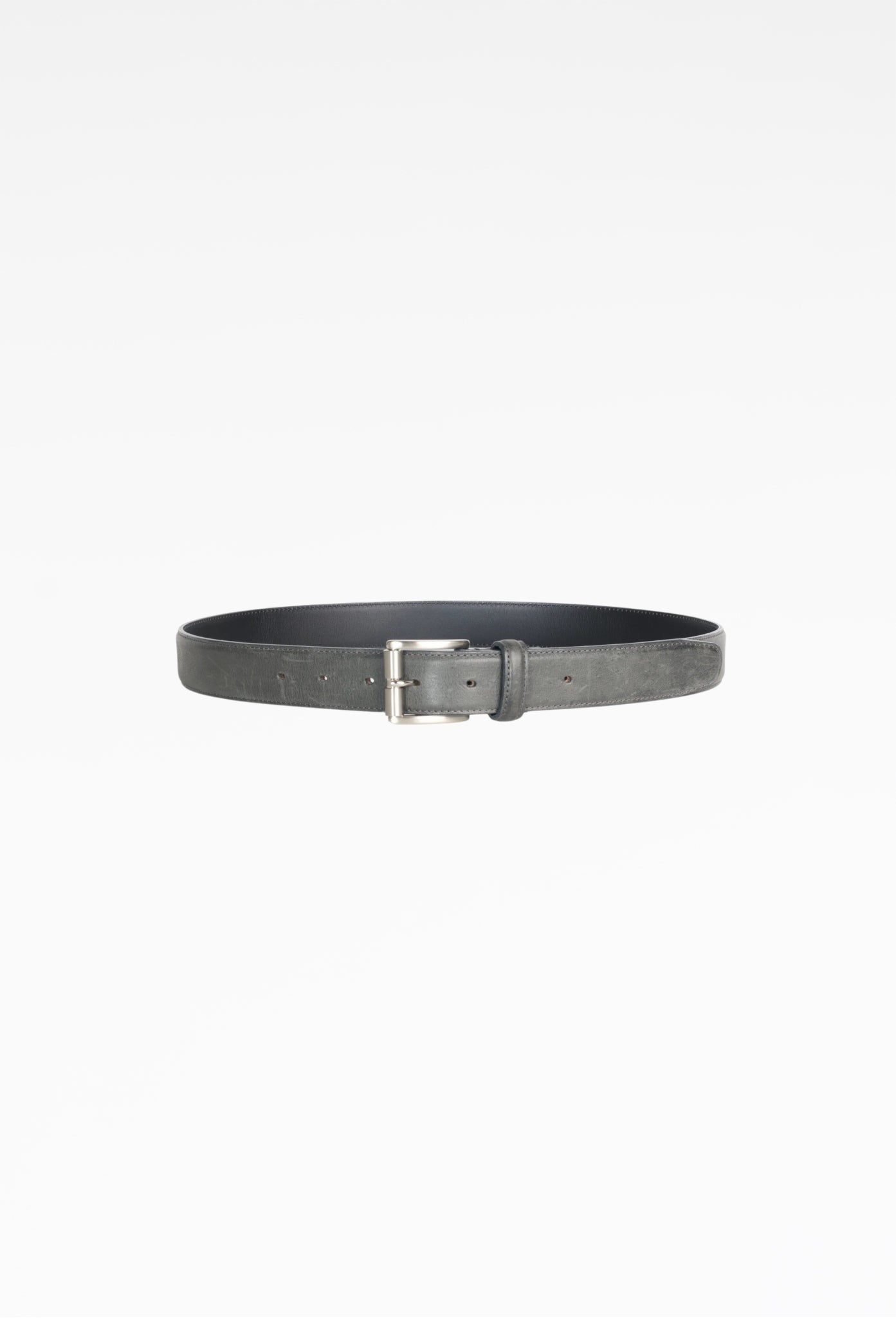 Roller Buckle Waxed Leather Belt