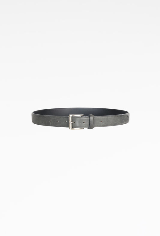 Roller Buckle Waxed Leather Belt