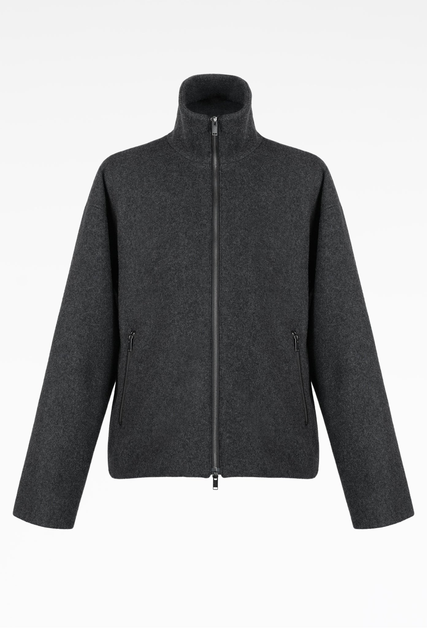 Draped Melton Track Jacket