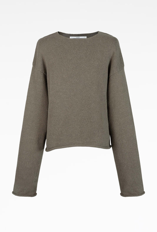 Taupe Natural Cotton Knit Sweater