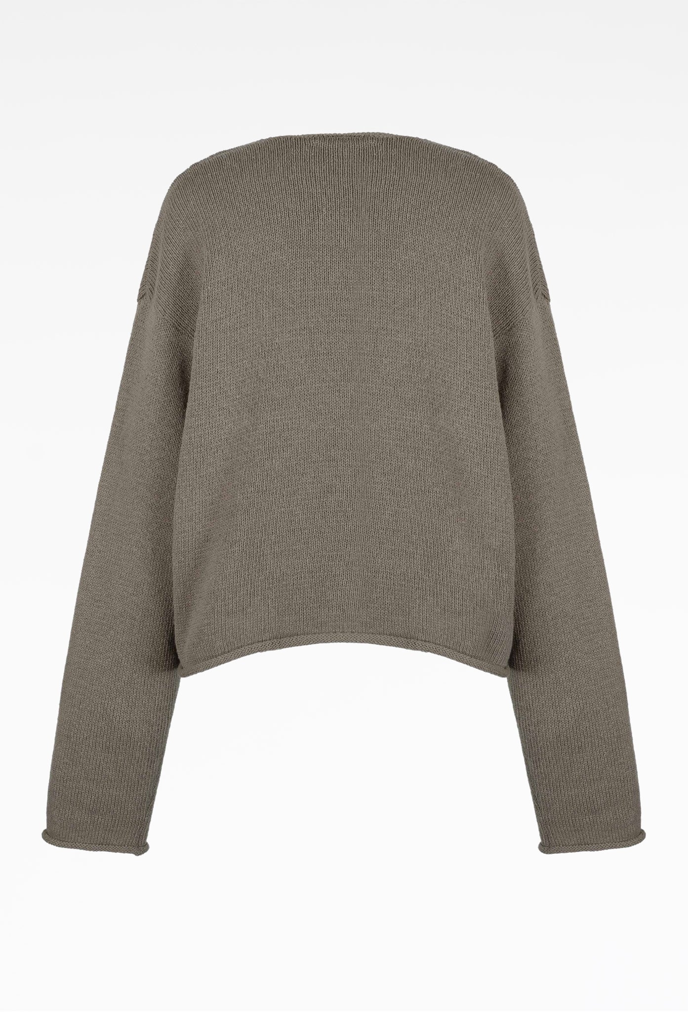 Taupe Natural Cotton Knit Sweater