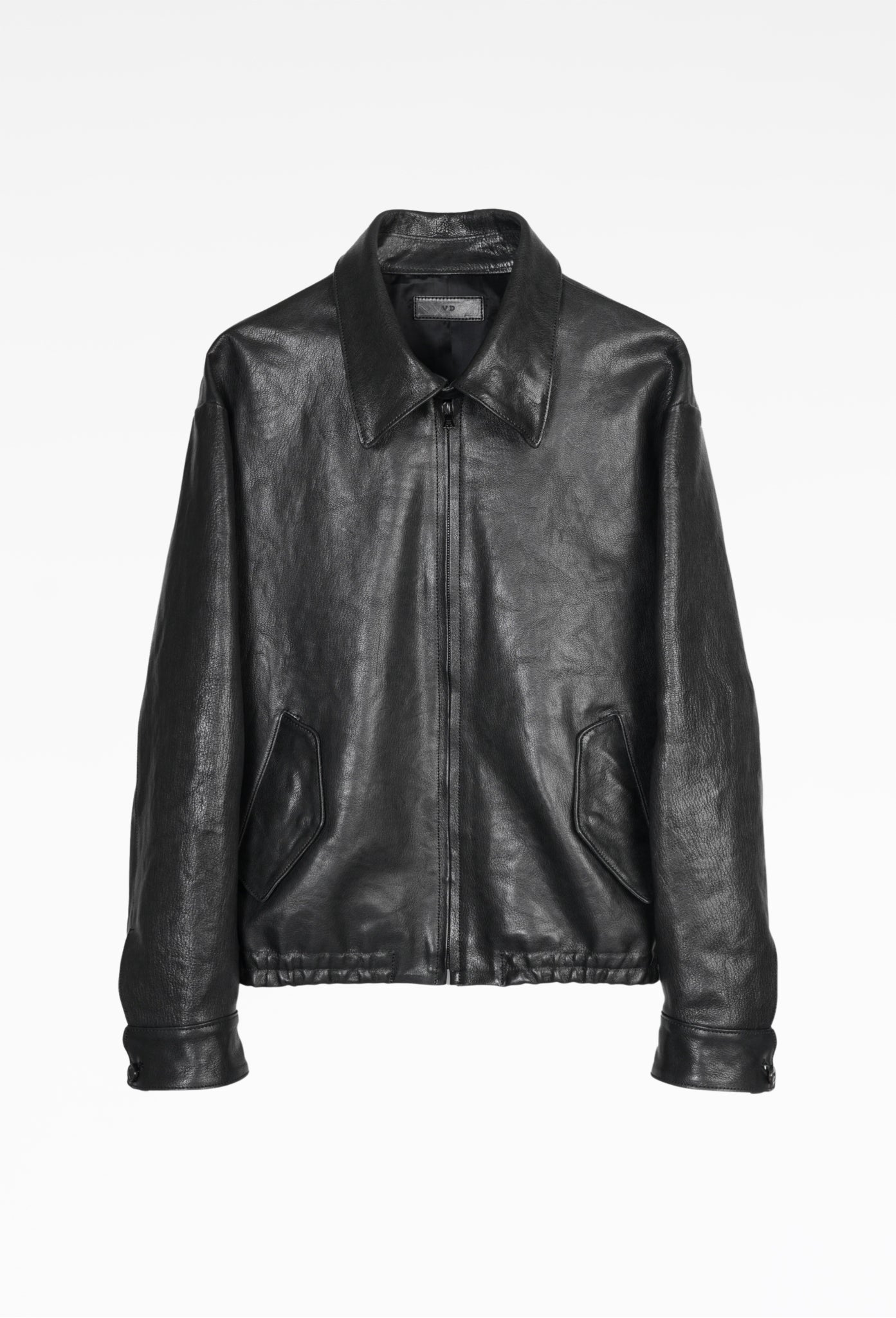 Black Weston Crinkled Goat Leather Jacket