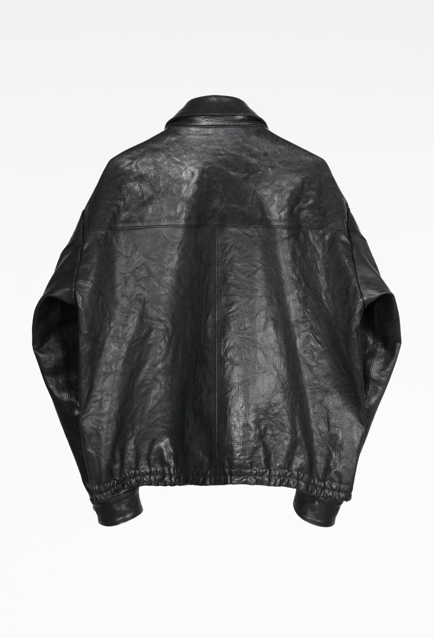 Black Weston Crinkled Goat Leather Jacket