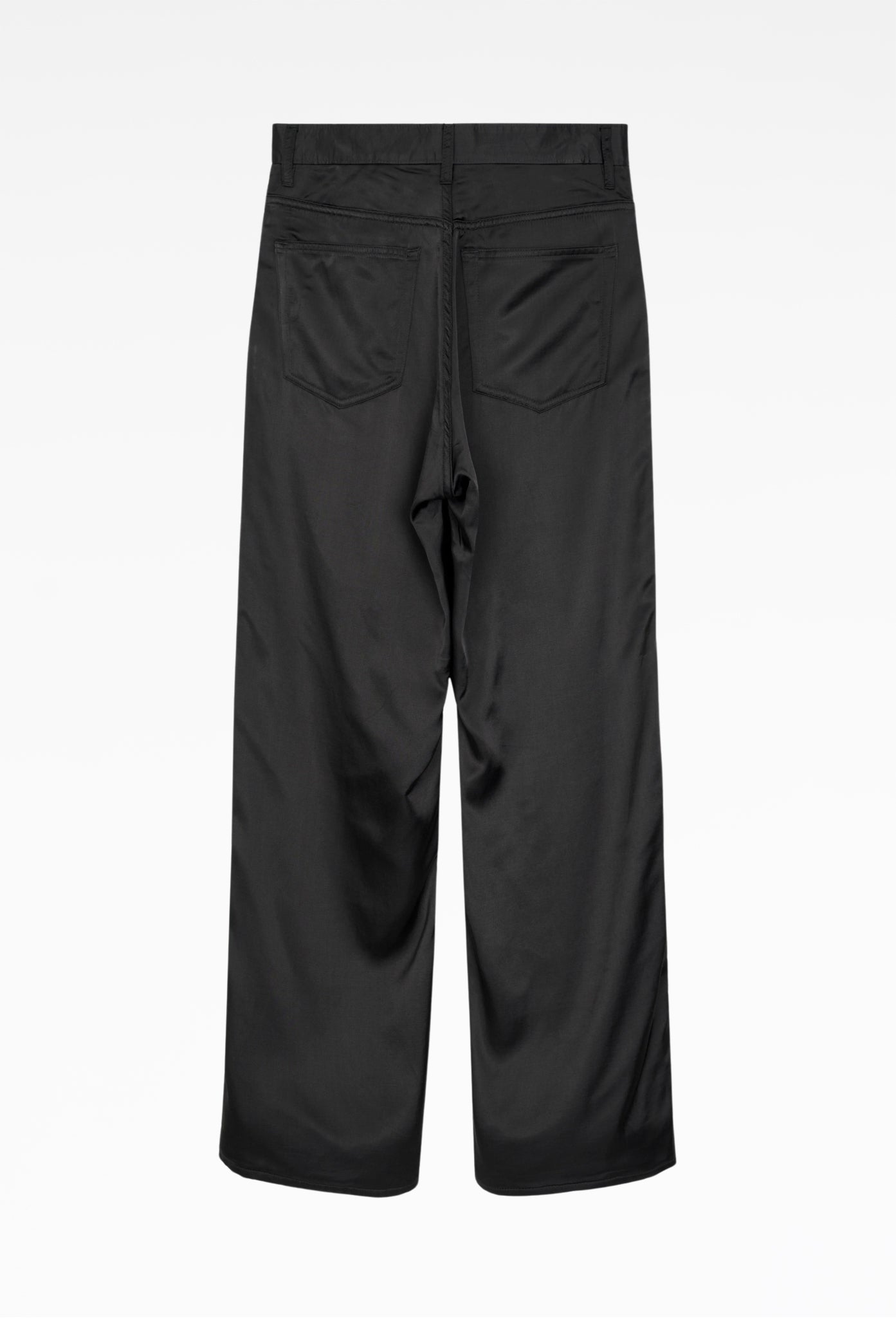 Black Fred Satin 5-Pocket Trousers