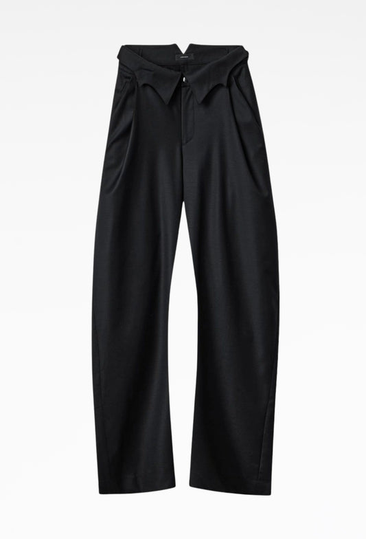 Black Adrien Drape Trousers