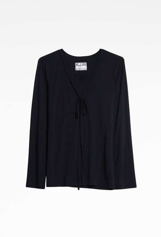 Black V-Neck Longsleeve