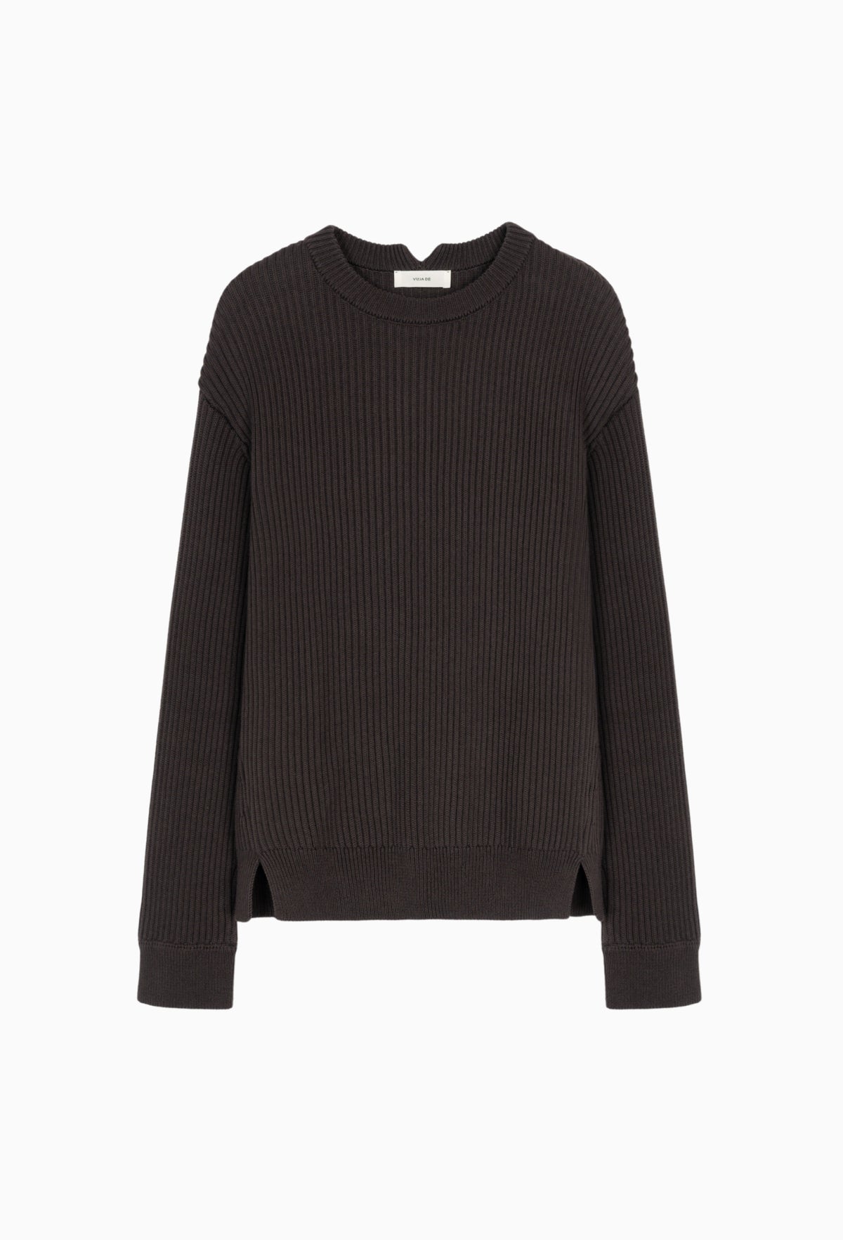 Brown Cotton/Yak Barrett Ribbed Sweater