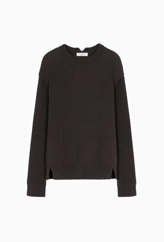 Brown Cotton/Yak Barrett Ribbed Sweater