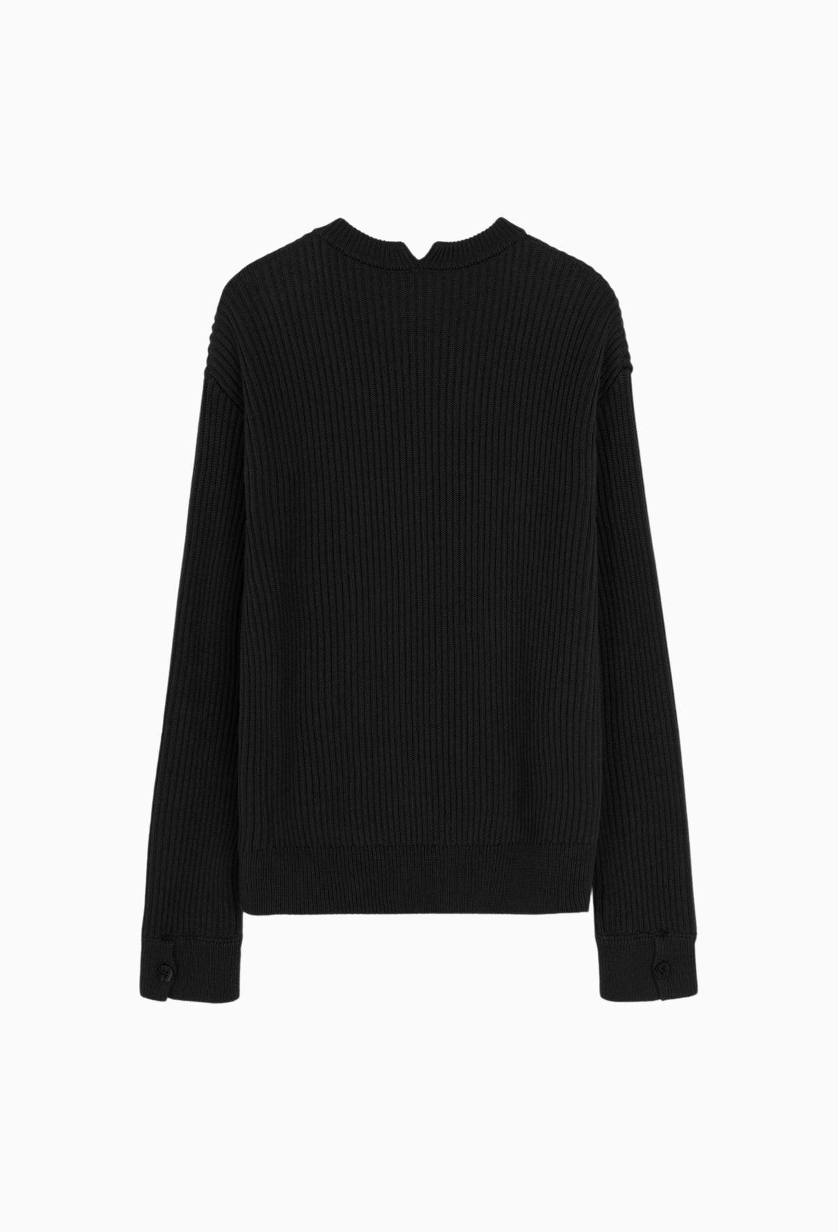 Black Cotton/Yak Barrett Ribbed Sweater