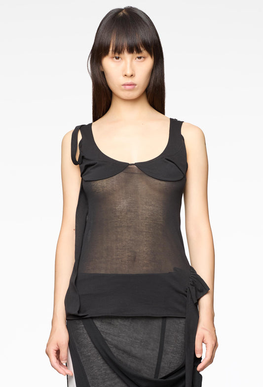 Aphora Sheer Black Top