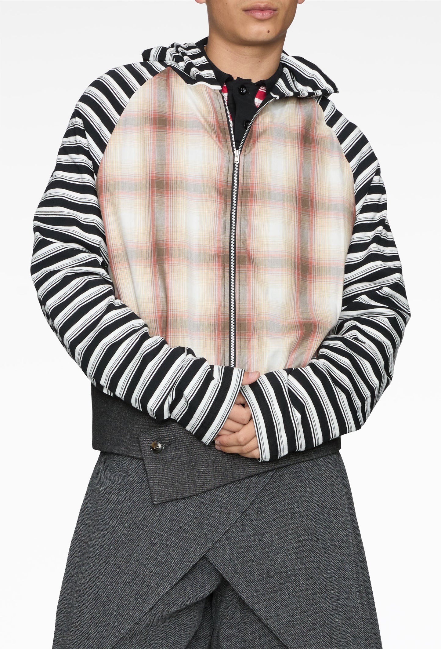 Beige Plaid Muay Hoodie