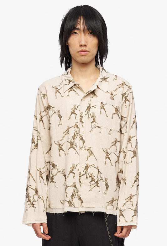 Beige Seasonal Print Shirt