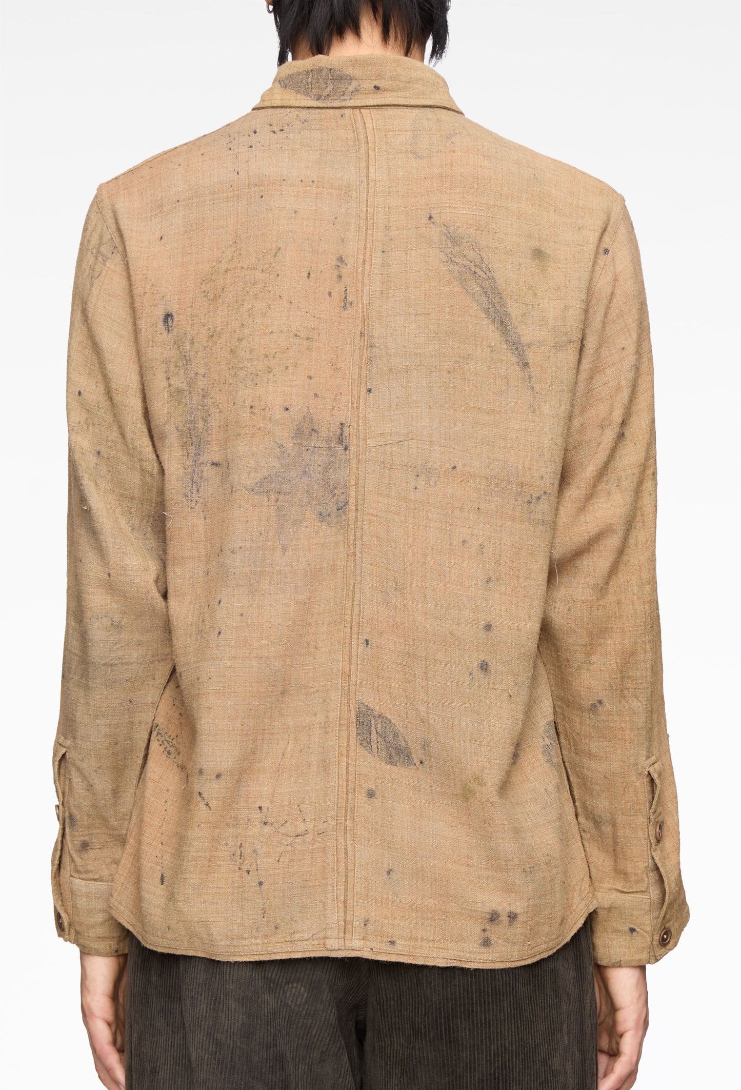 Beige Silk Welt Shirt