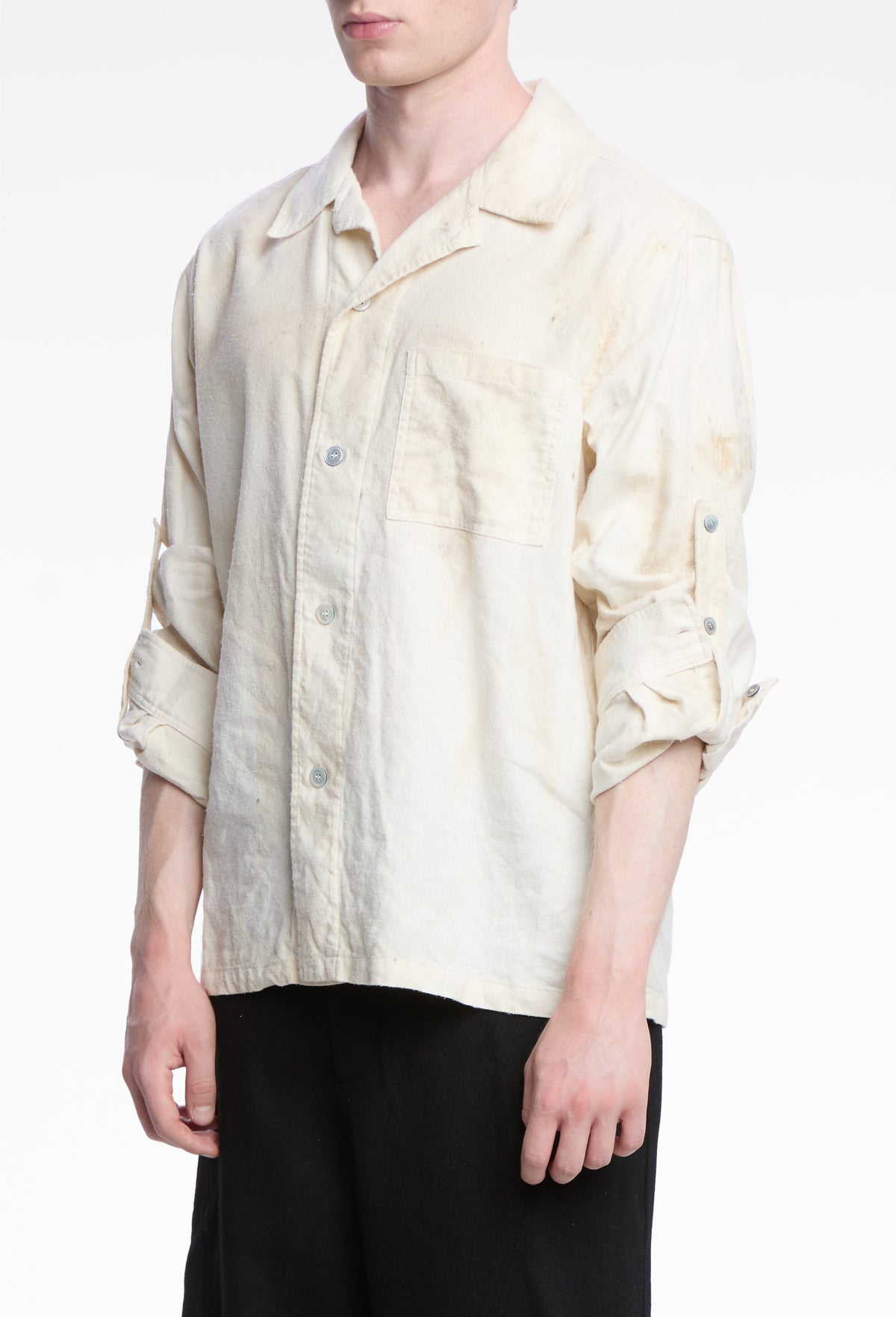 Bio-Processed Off-White Sun-Bleached Strap Shirt