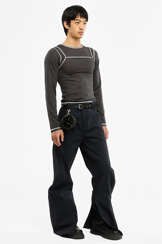 Black Antique Letter Denim