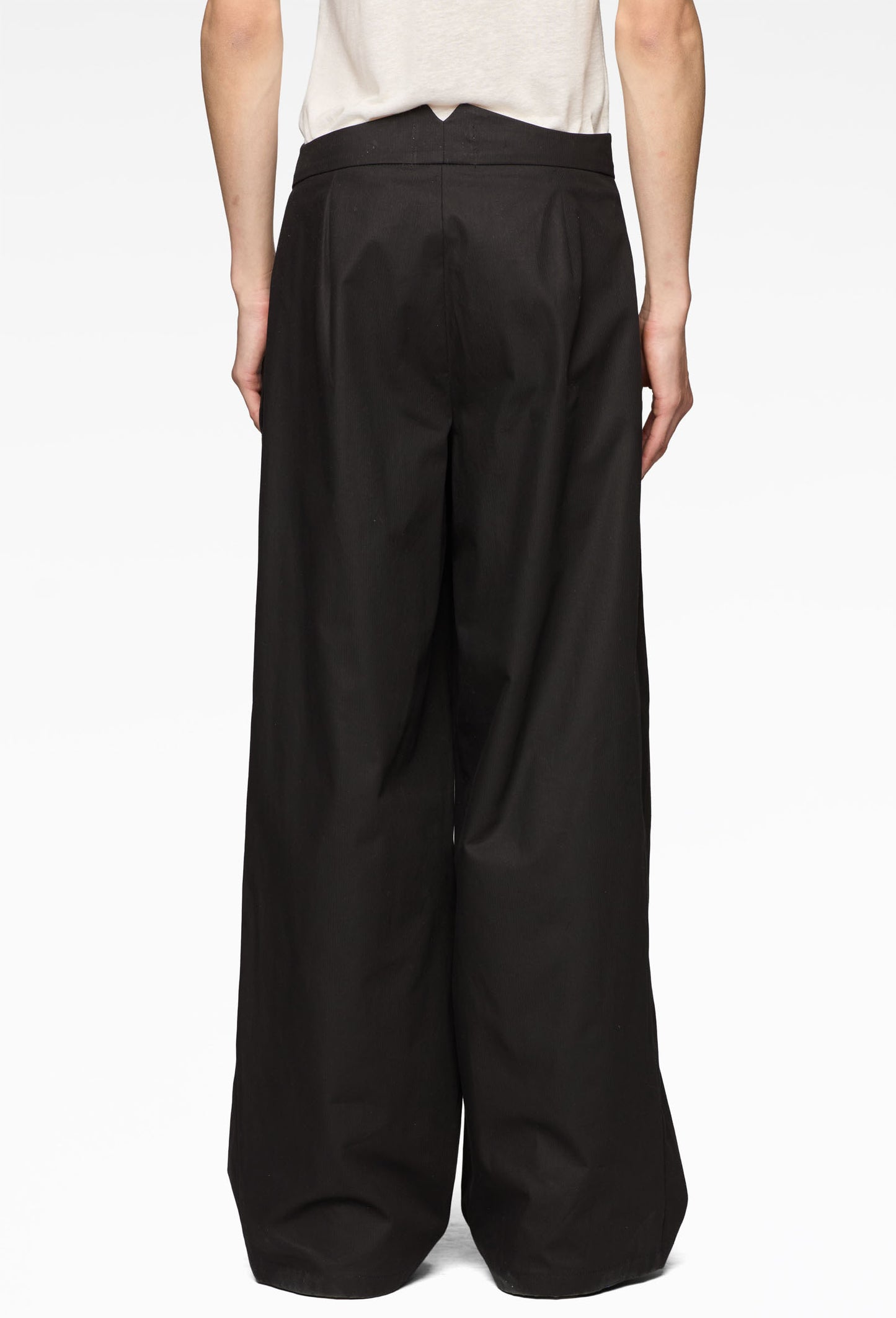 Black Asymmetric Waistband Pants
