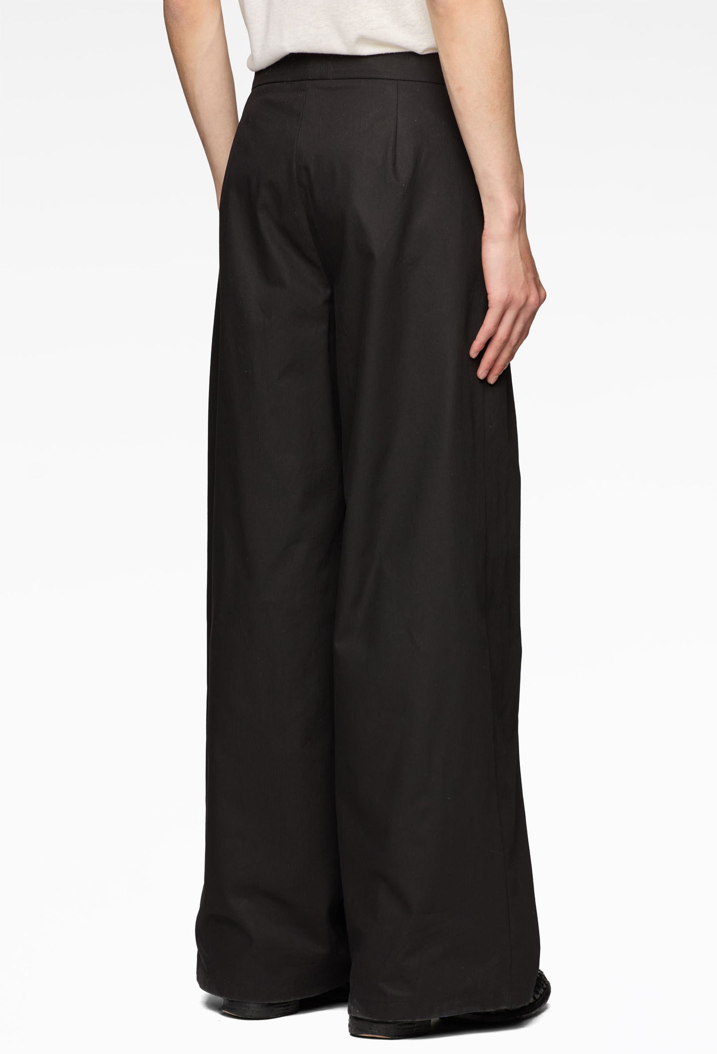 Black Asymmetric Waistband Pants