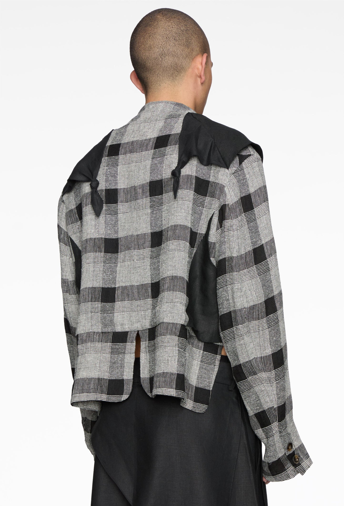 Black Check Wrapped Jacket