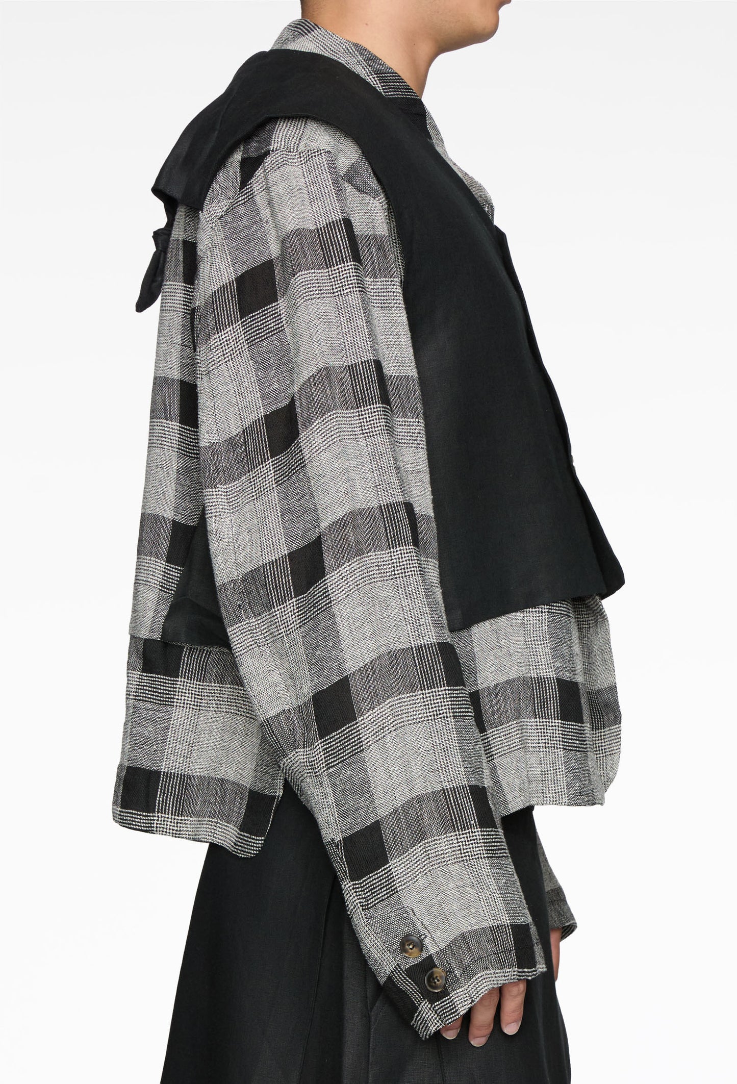 Black Check Wrapped Jacket