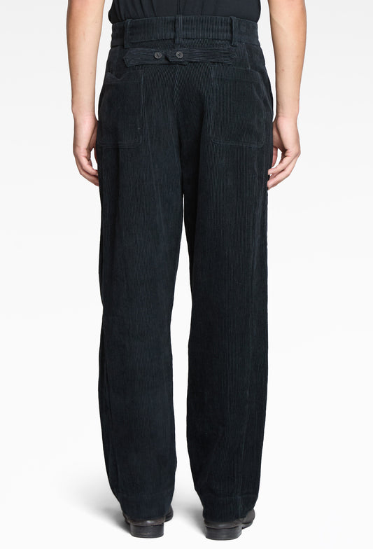 Black Corduroy Workwear Pants