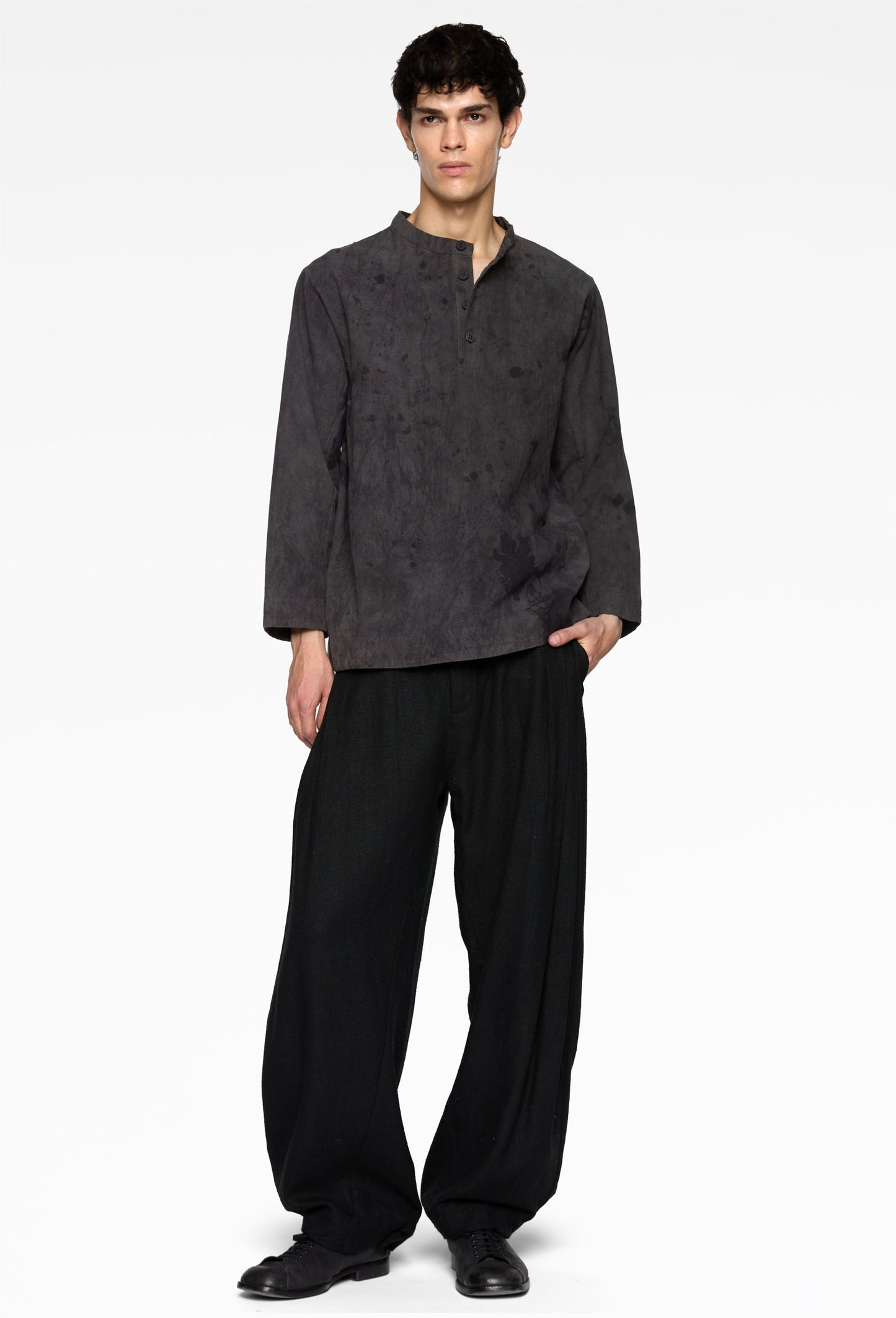 Black Cotton Long Sleeved T-Shirt