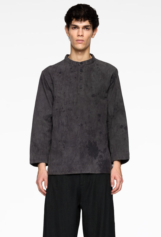 Black Cotton Long Sleeved T-Shirt