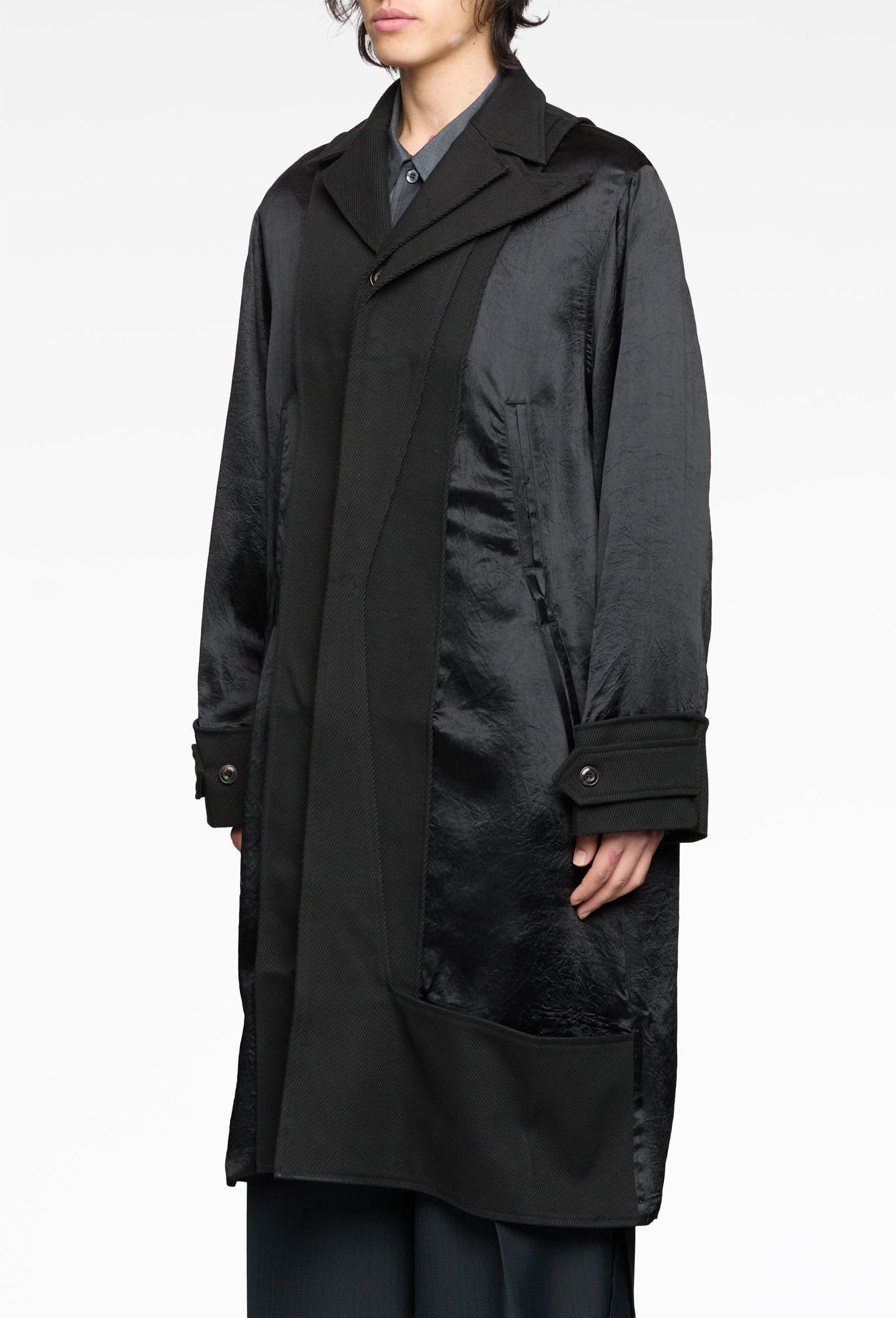 Black Deconstructed Inside out Coat