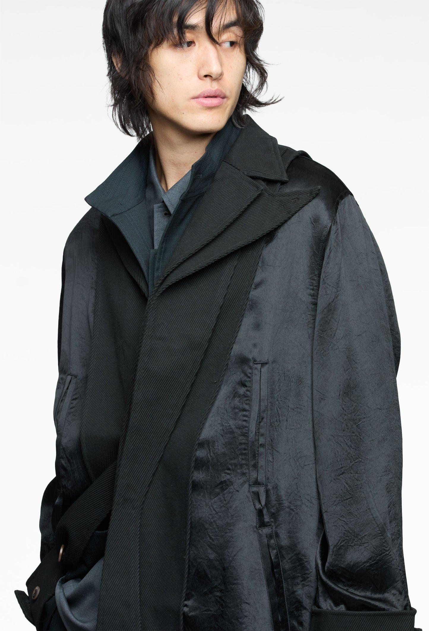 Black Deconstructed Inside out Coat