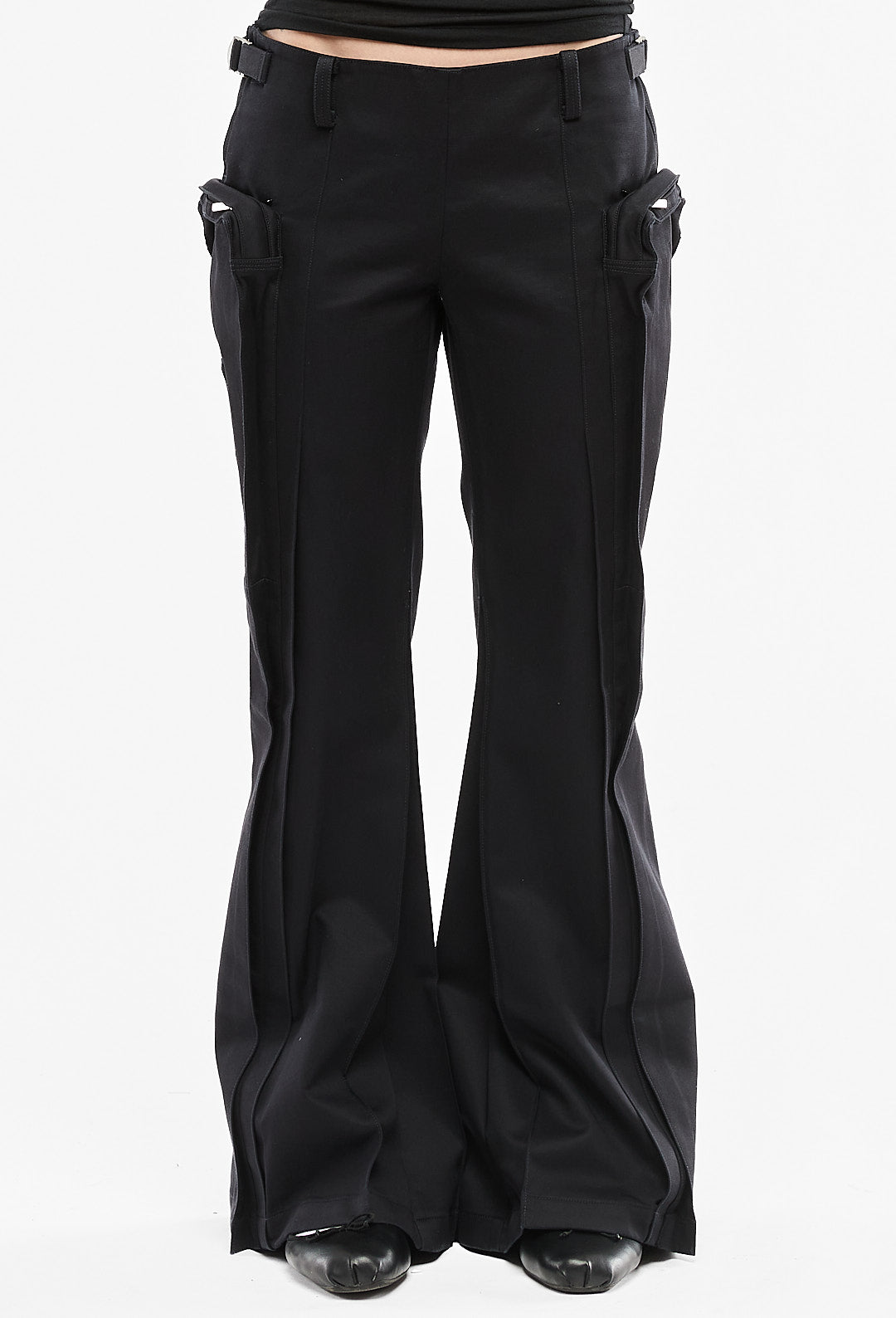 Black Flared Cargos