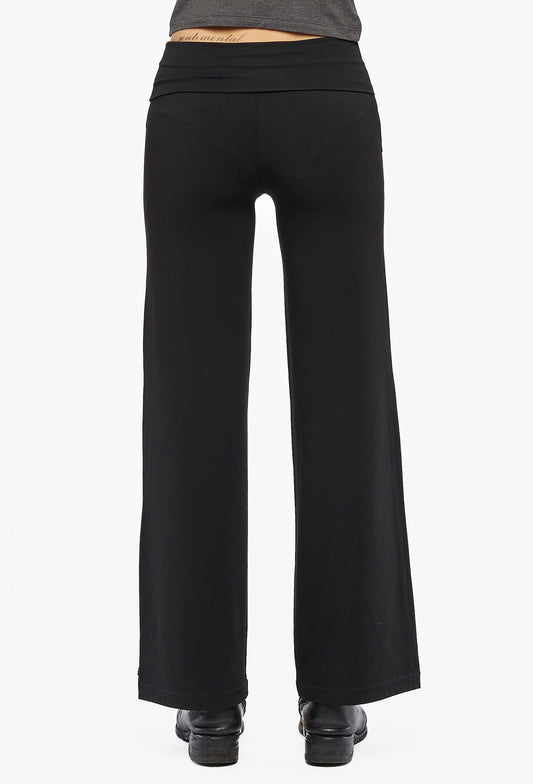 Black Folded High Waisted Pants