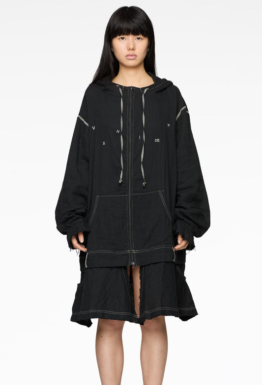 Black Fringe Hoodie