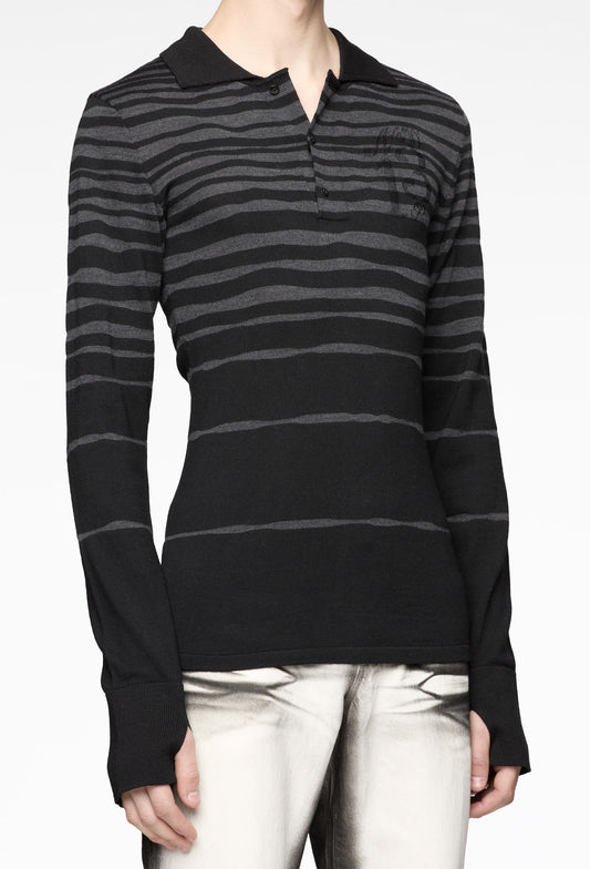 Black Knit Polo
