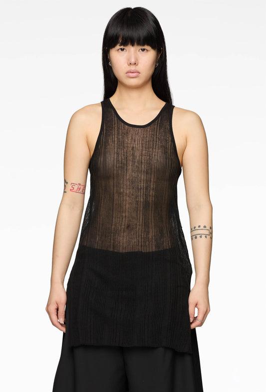 Black Knit Slim Vest
