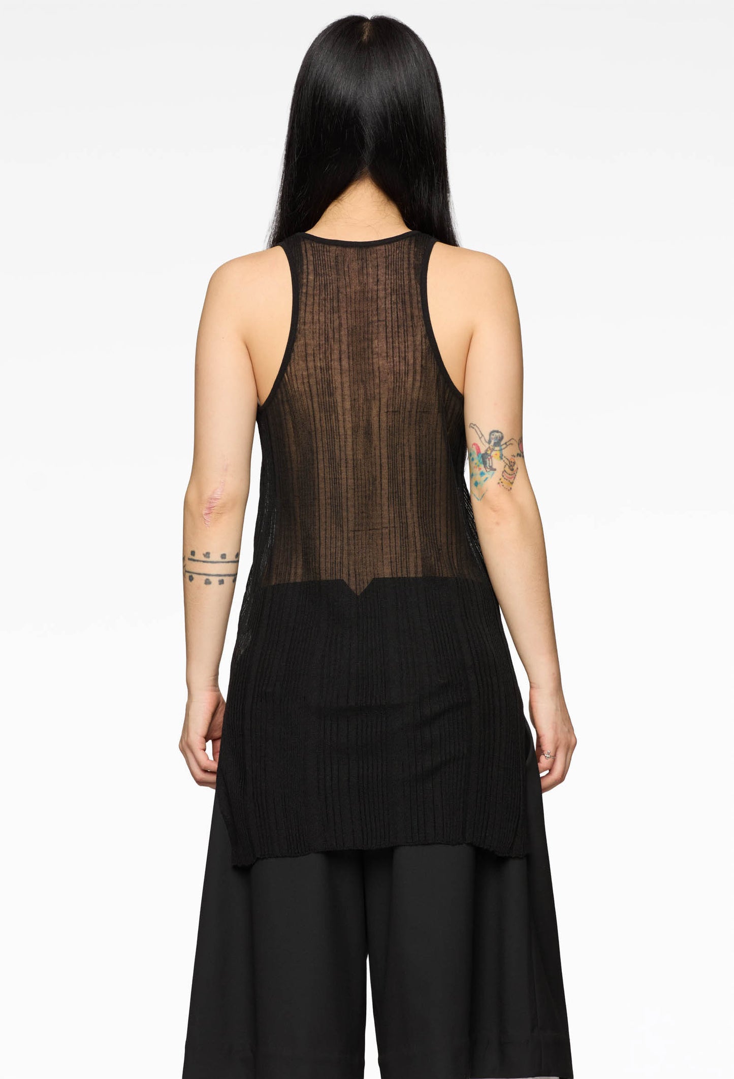 Black Knit Slim Vest