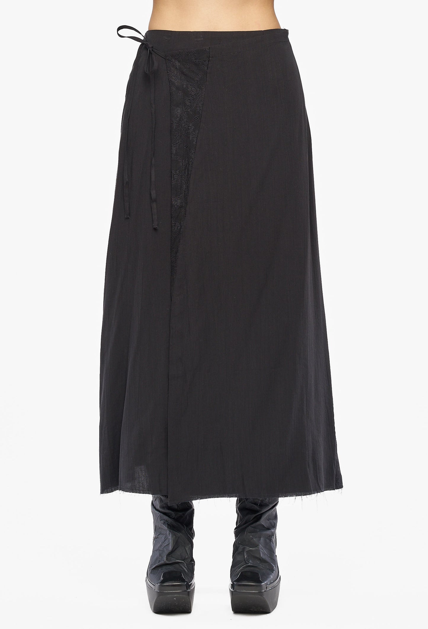 Black Lace Layer A-Line Skirt
