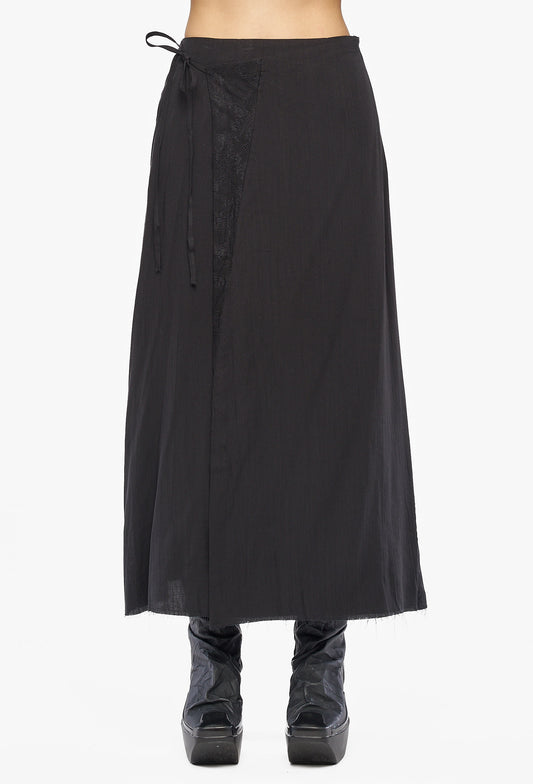 Black Lace Layer A-Line Skirt